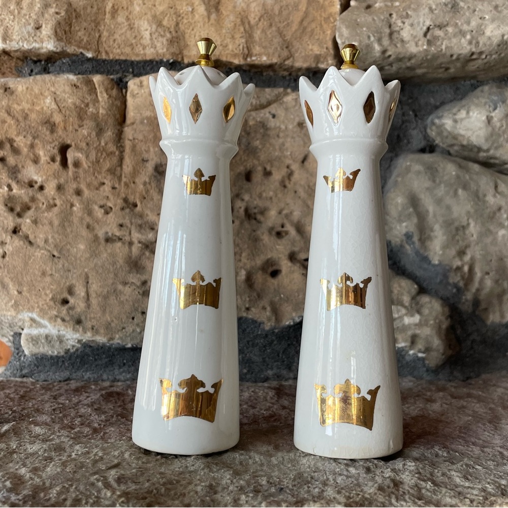 Chess Pieces Vintage Salt and Pepper Shakers